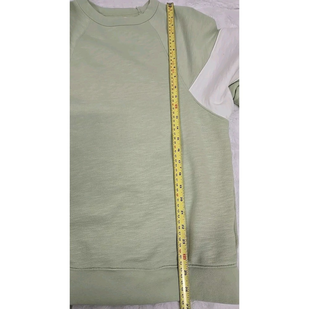 Madewell MWL Oversized Raglan Sweatshirt Colorblock White & Green Women's Sz XXS - Picture 9 of 12